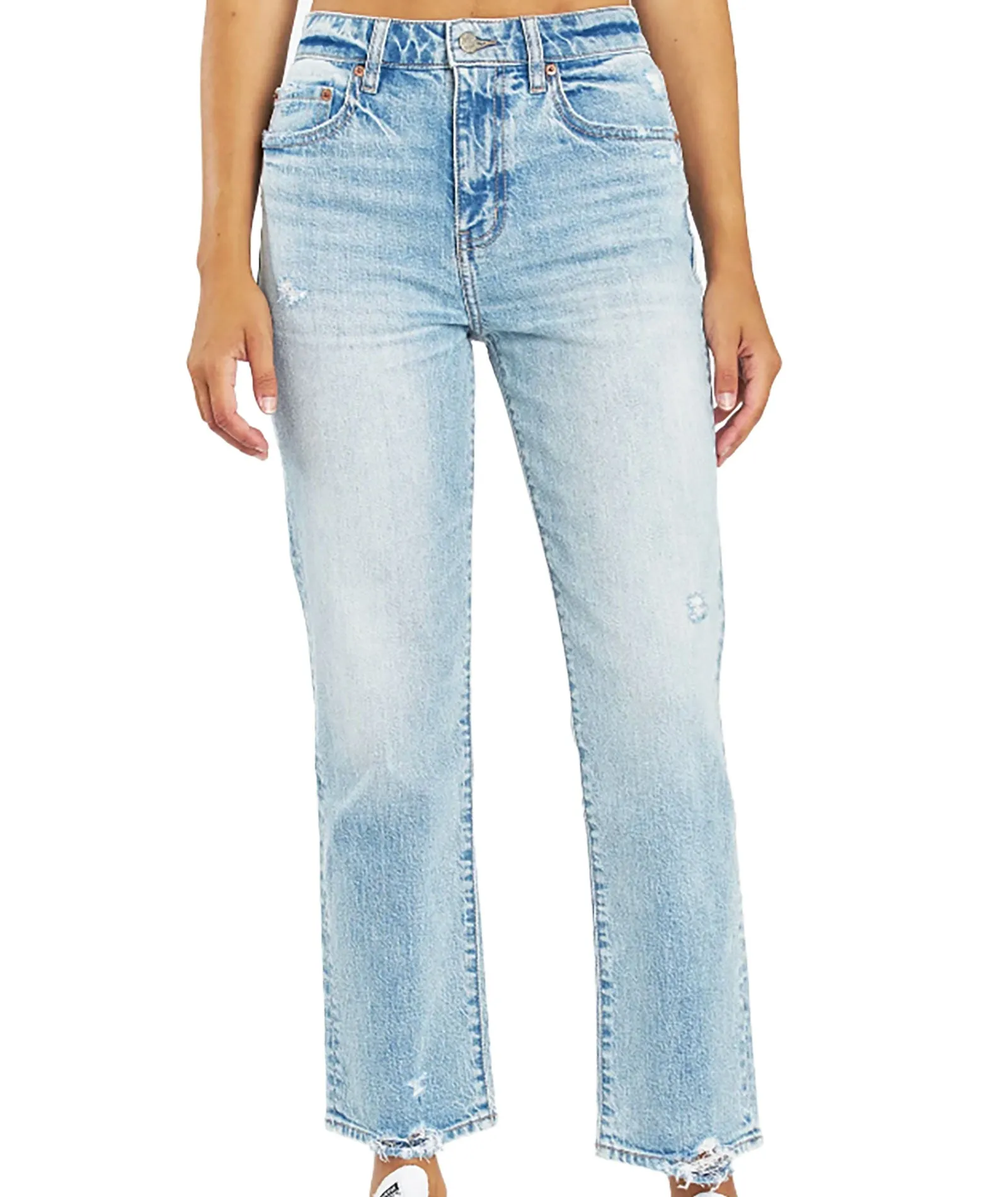 Daze Women Straight Up High Rise Straight Jeans High Key