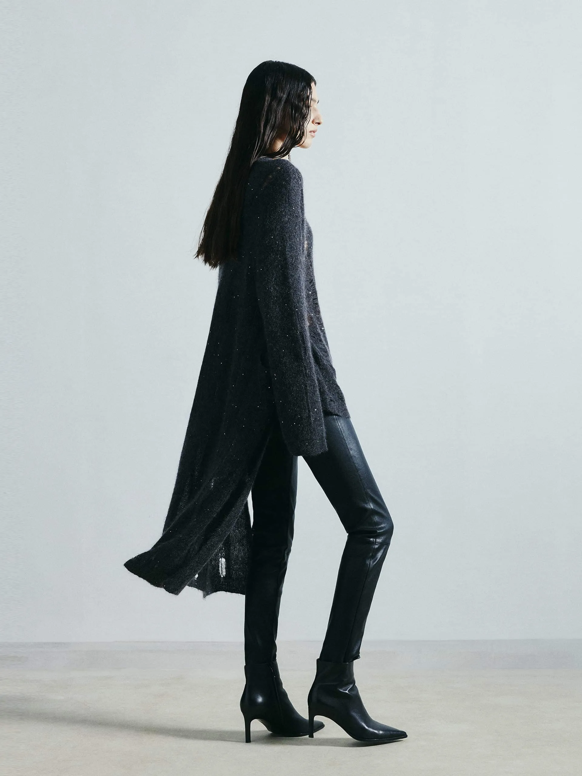 Distressed Detail Long Cardigan