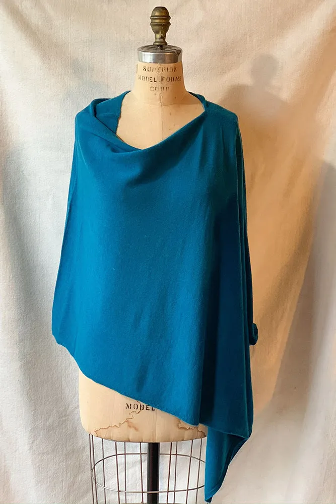 Dolma Cashmere Poncho in Teal