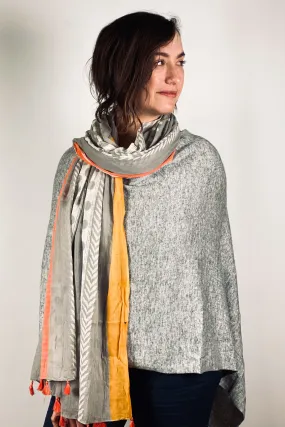 Dolma Cashmere Poncho Silver Grey