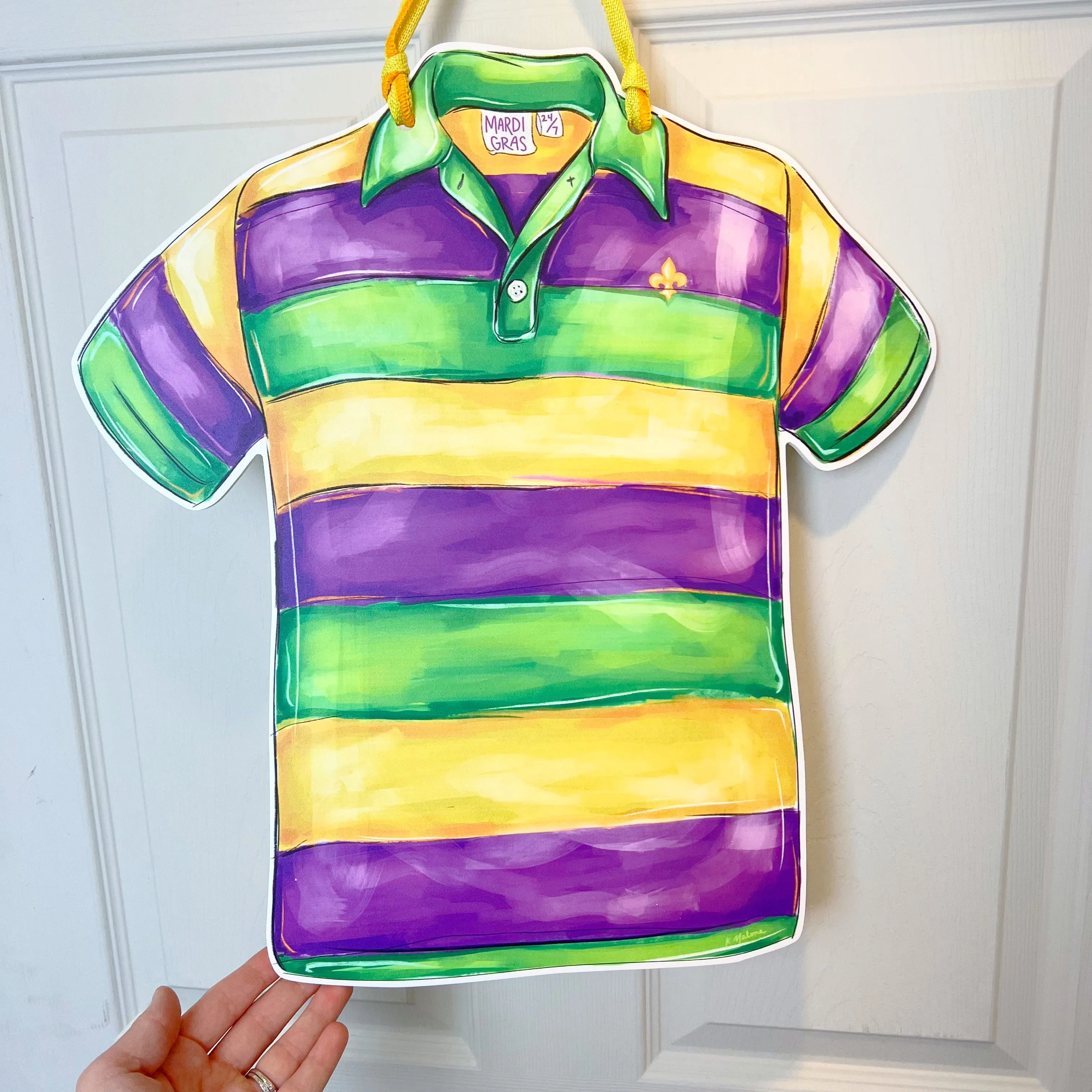 Double Sided Mardi Gras / Fest Shirt Door Hanger