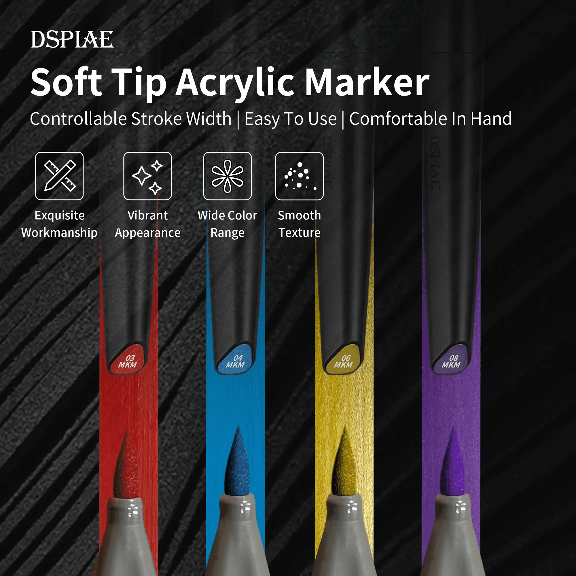 DSPIAE Soft Tip Marker Metallic Purple MKM-08