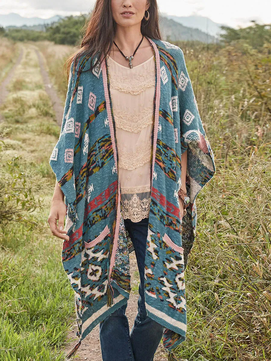 Ethnic Style Knitted Coat