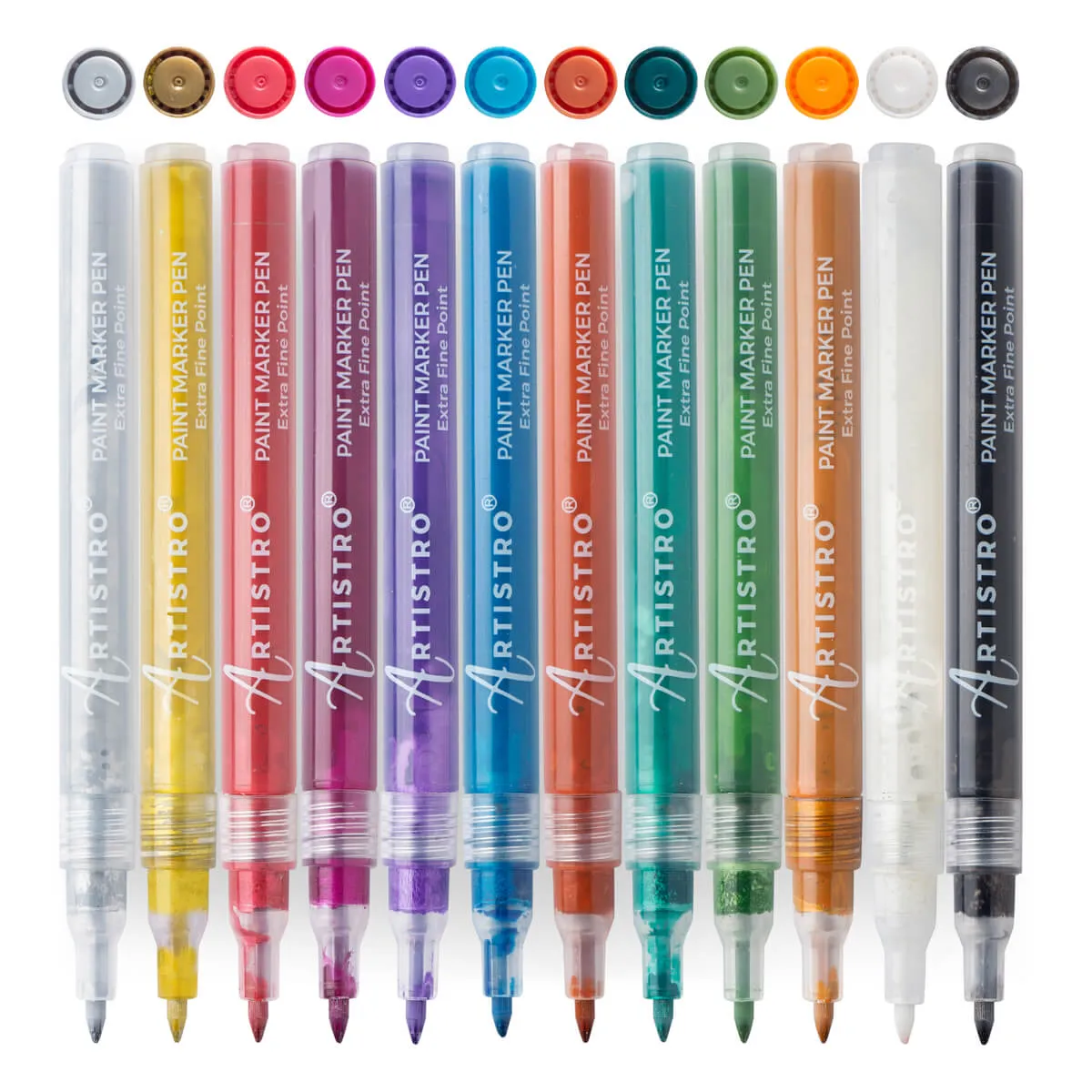 Extra Fine Tip metallic markers - Set of 12 metallic marker pens