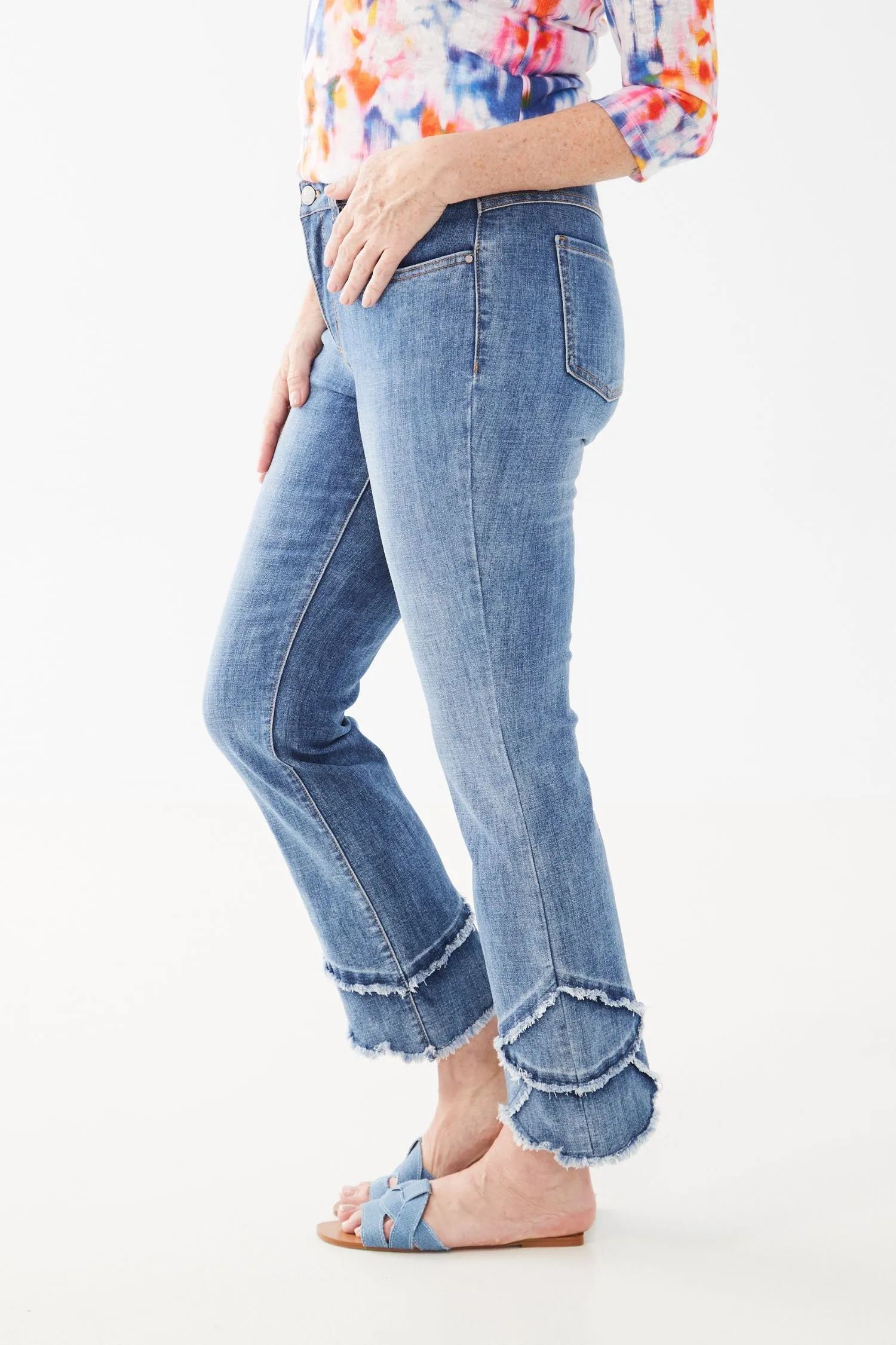 FDJ Olivia Tulip Hem Straight Ankle Jeans - Style 2502809