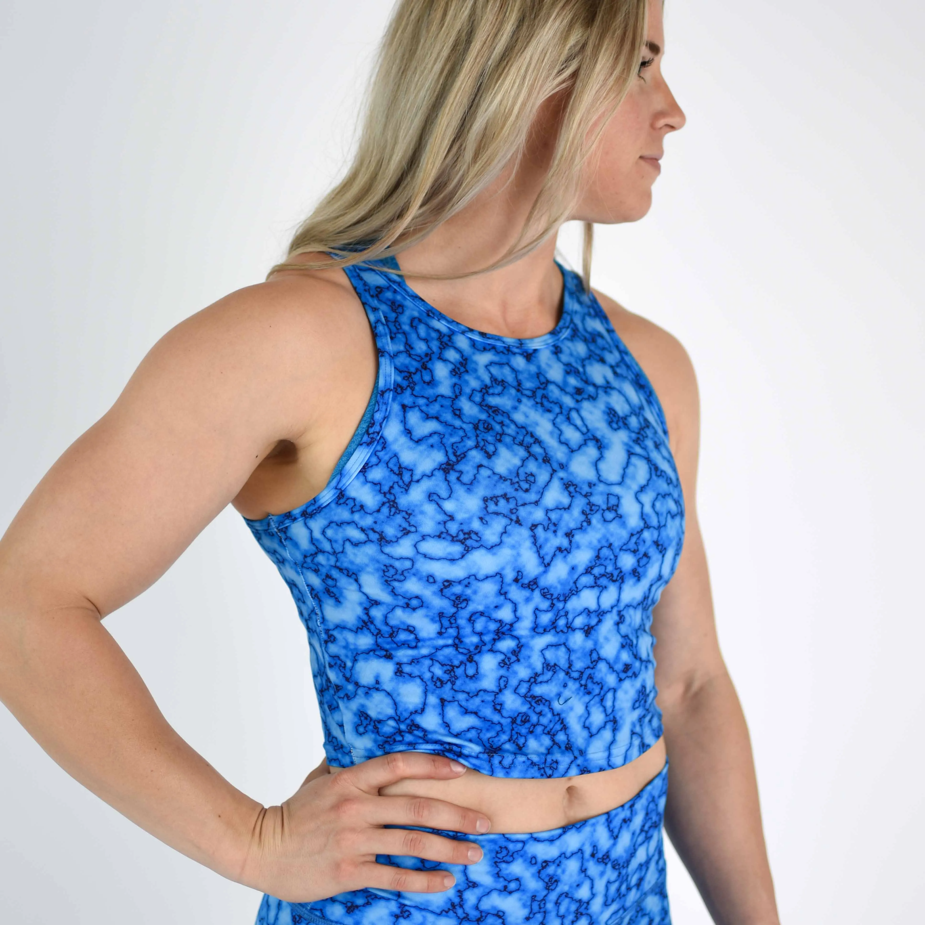 FLEO Tempo Crop Tank - Blue Lava