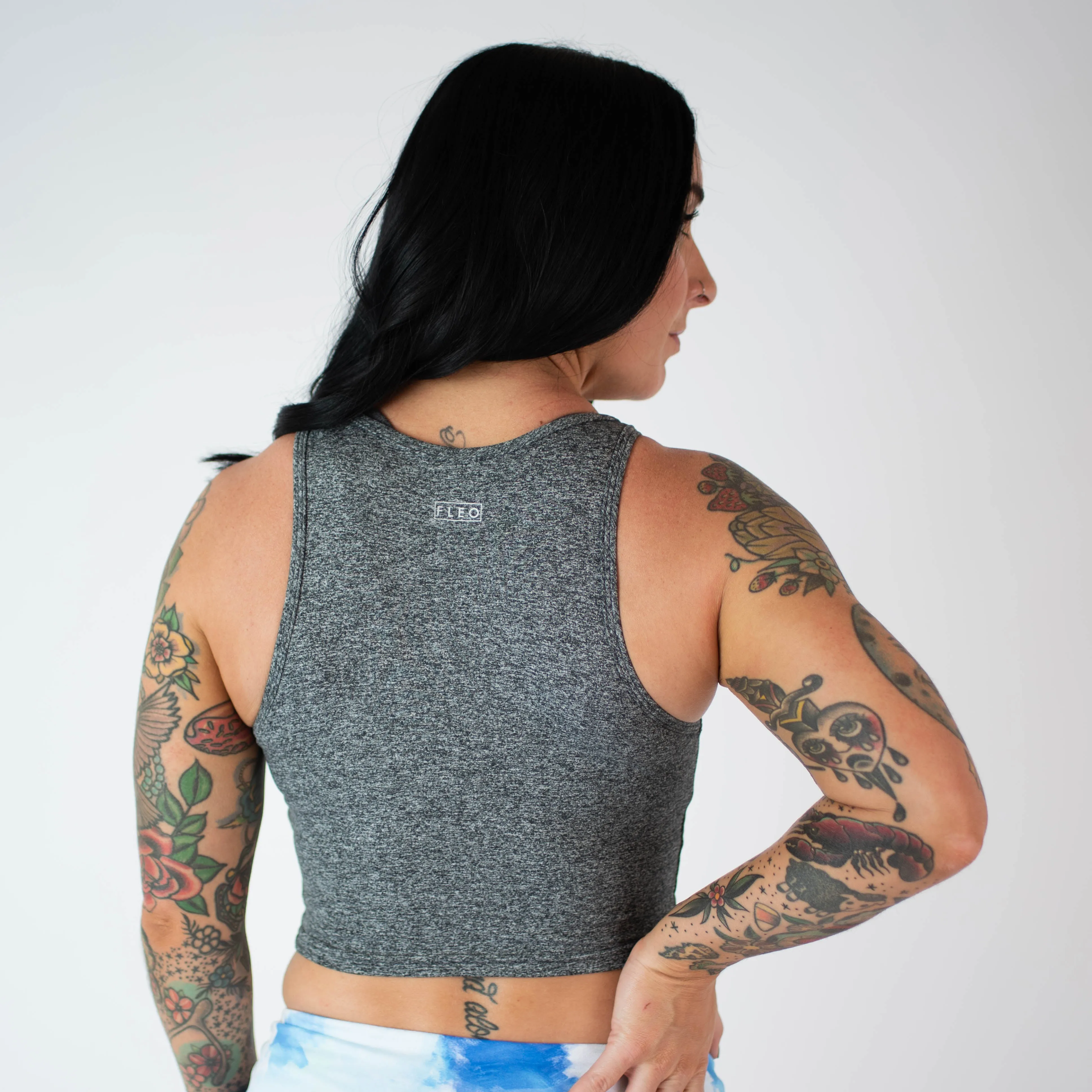 FLEO Tempo Crop Tank - Heather Grey