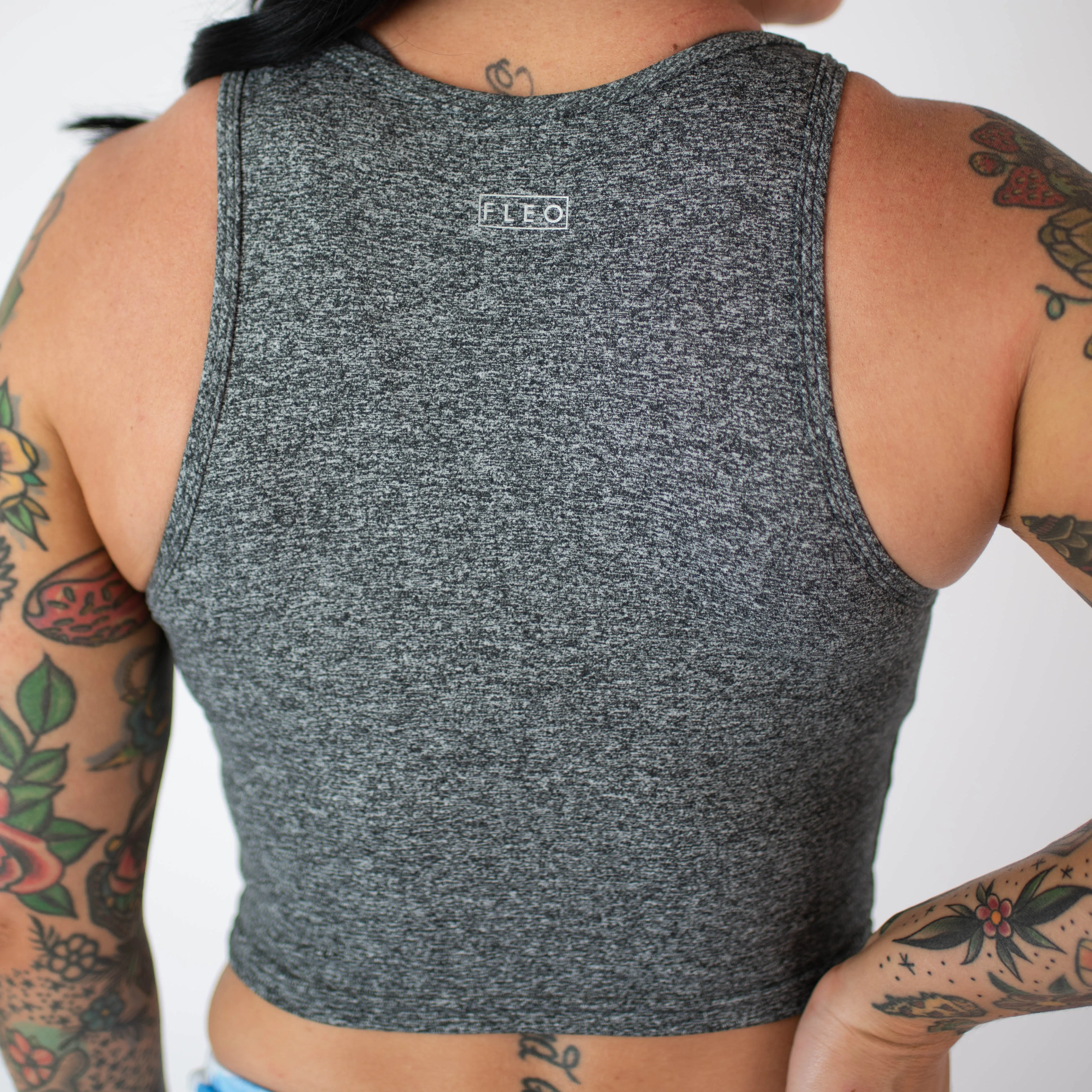 FLEO Tempo Crop Tank - Heather Grey