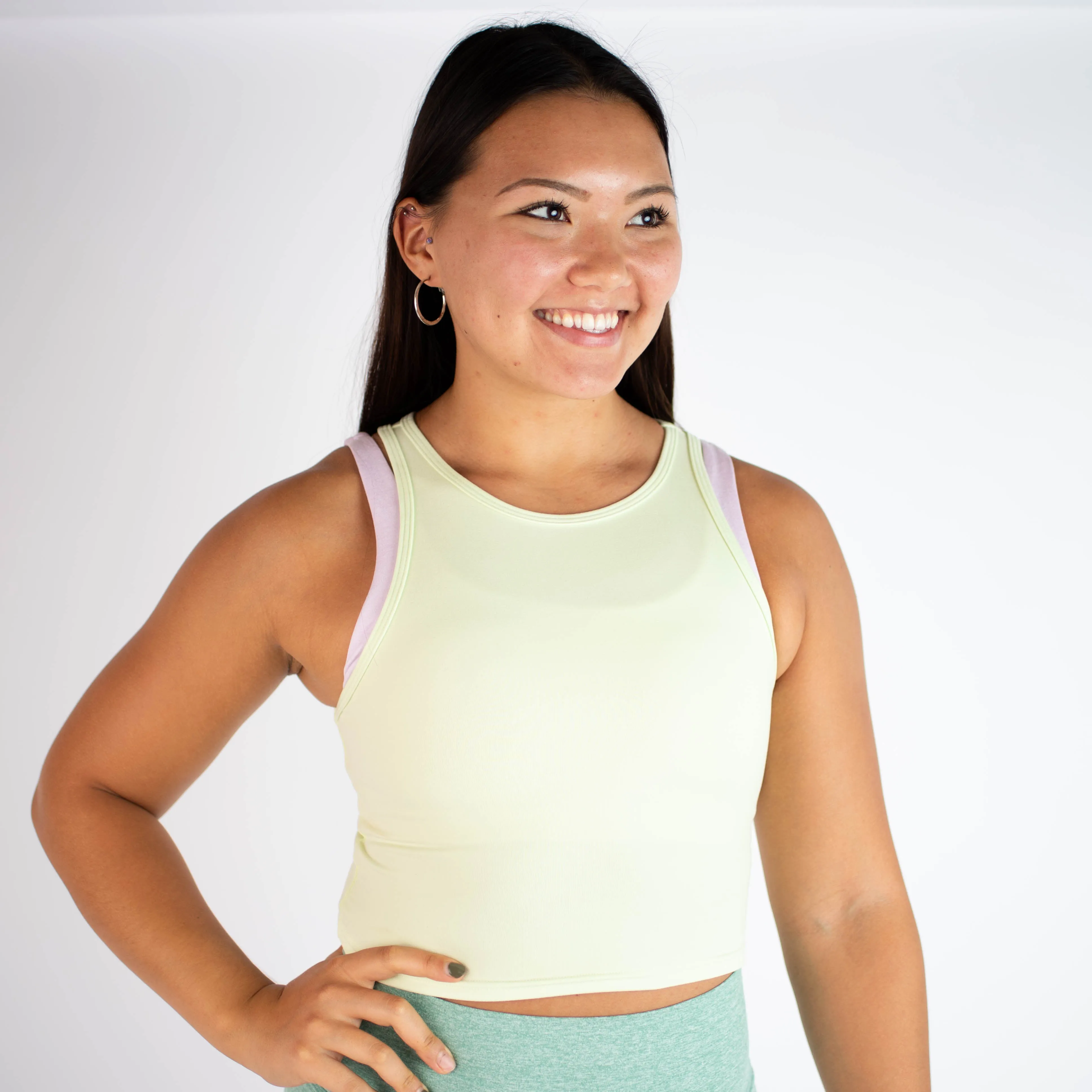 FLEO Tempo Crop Tank - Lime Cream