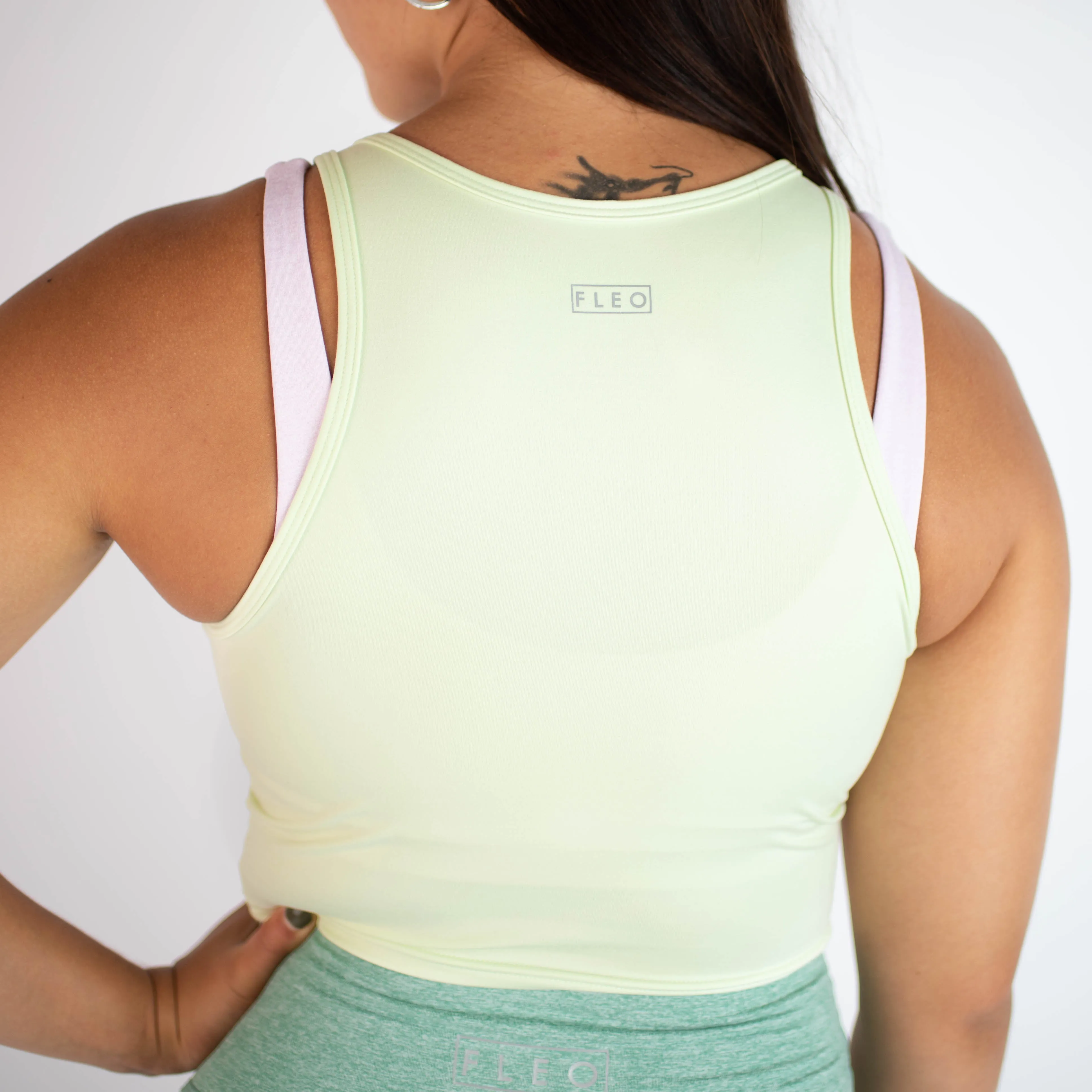 FLEO Tempo Crop Tank - Lime Cream