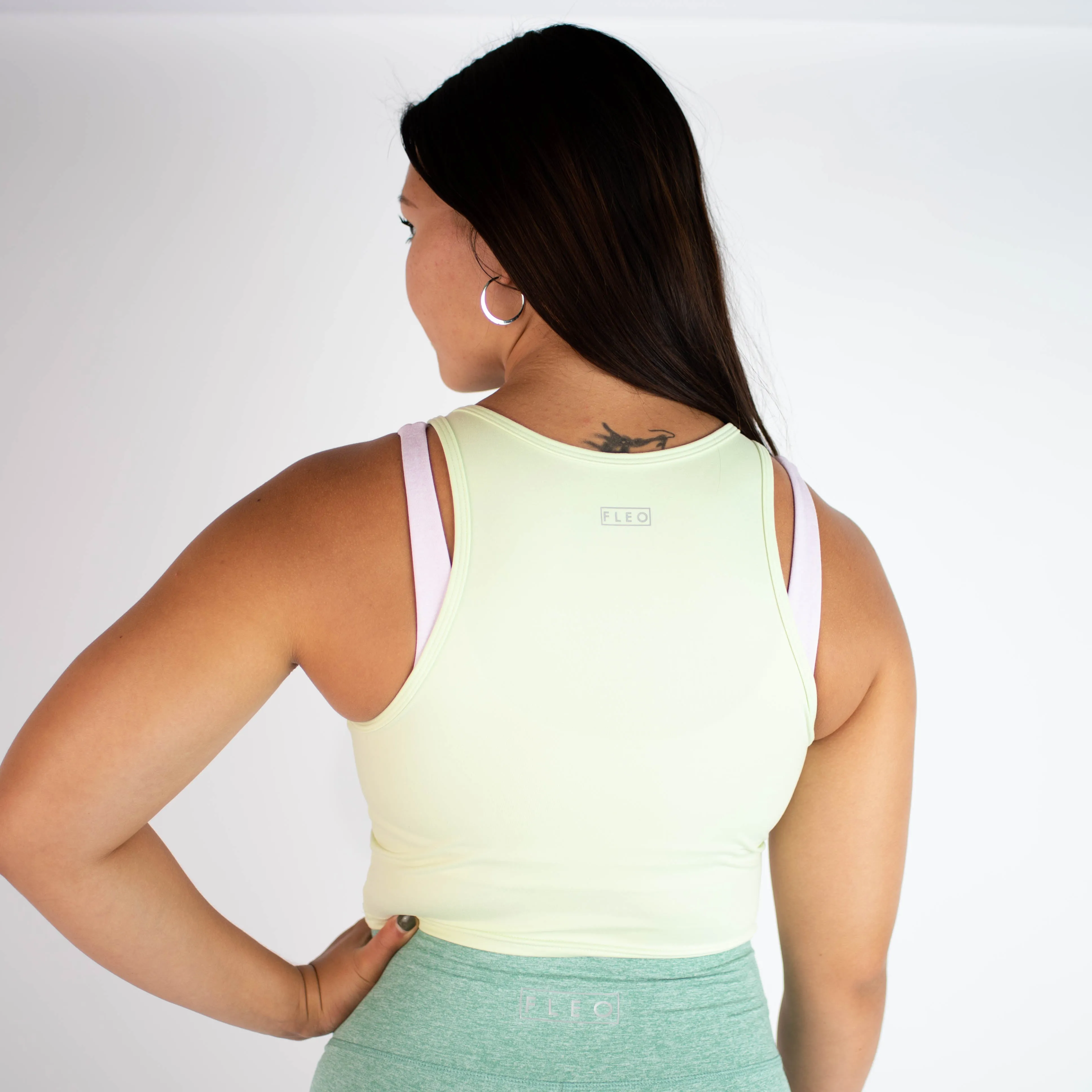 FLEO Tempo Crop Tank - Lime Cream