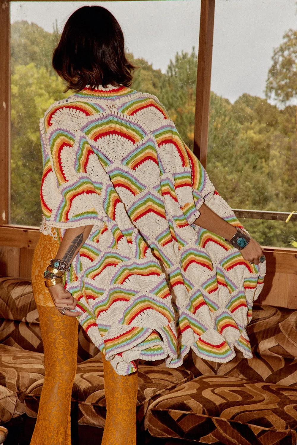 Forever More Rainbow Crochet Coat