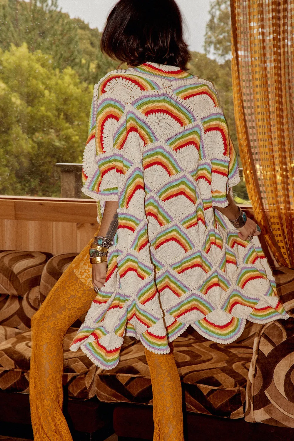 Forever More Rainbow Crochet Coat