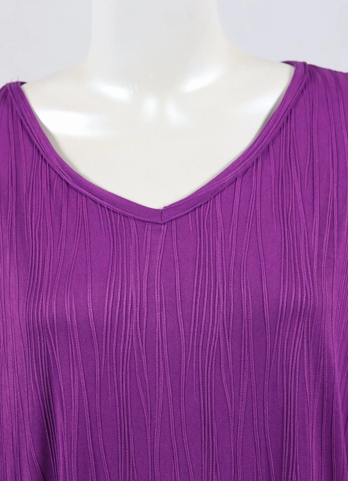 Free Size Purple Ribbed Oversized Tunic Dress