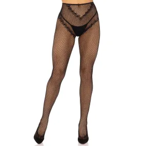 French Cut Crotchless Fishnet - One Size - Black