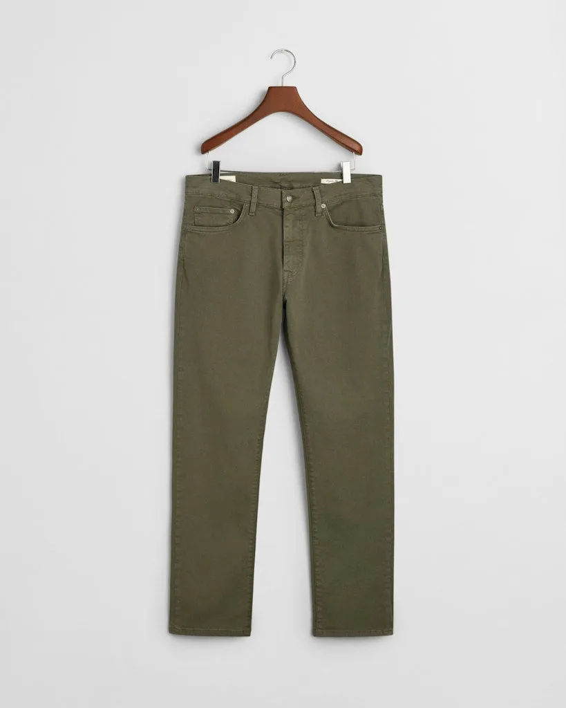 GANT - Regular Desert Jeans, Dark Earthy Green