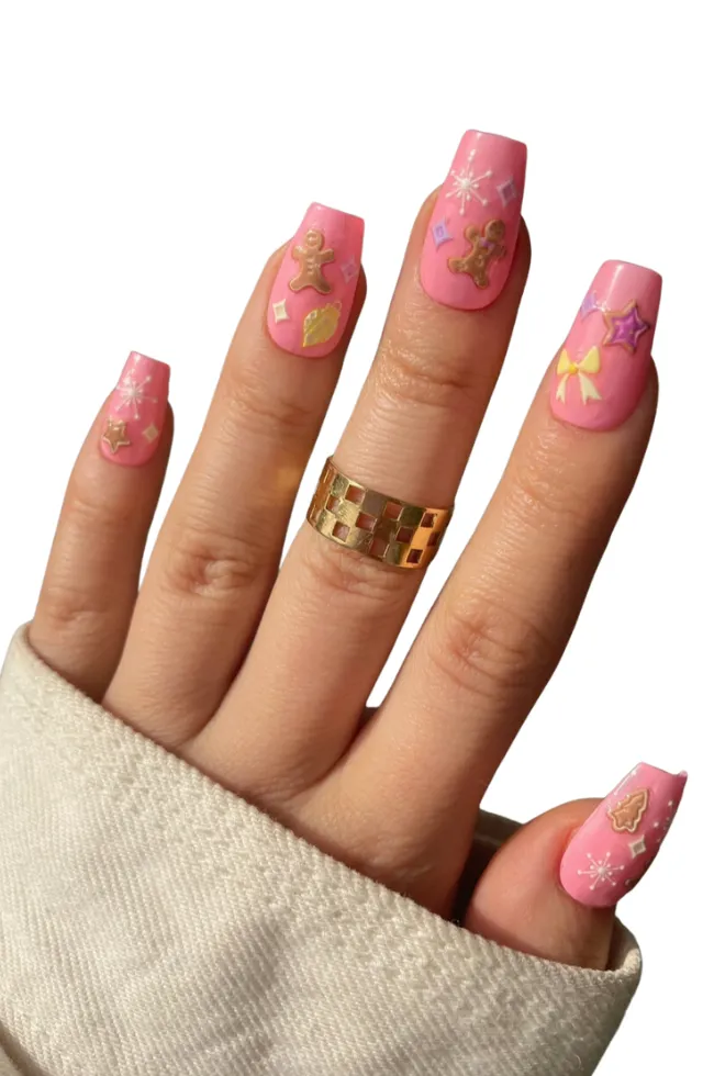 Gingerbread Fun Nail Art Stickers