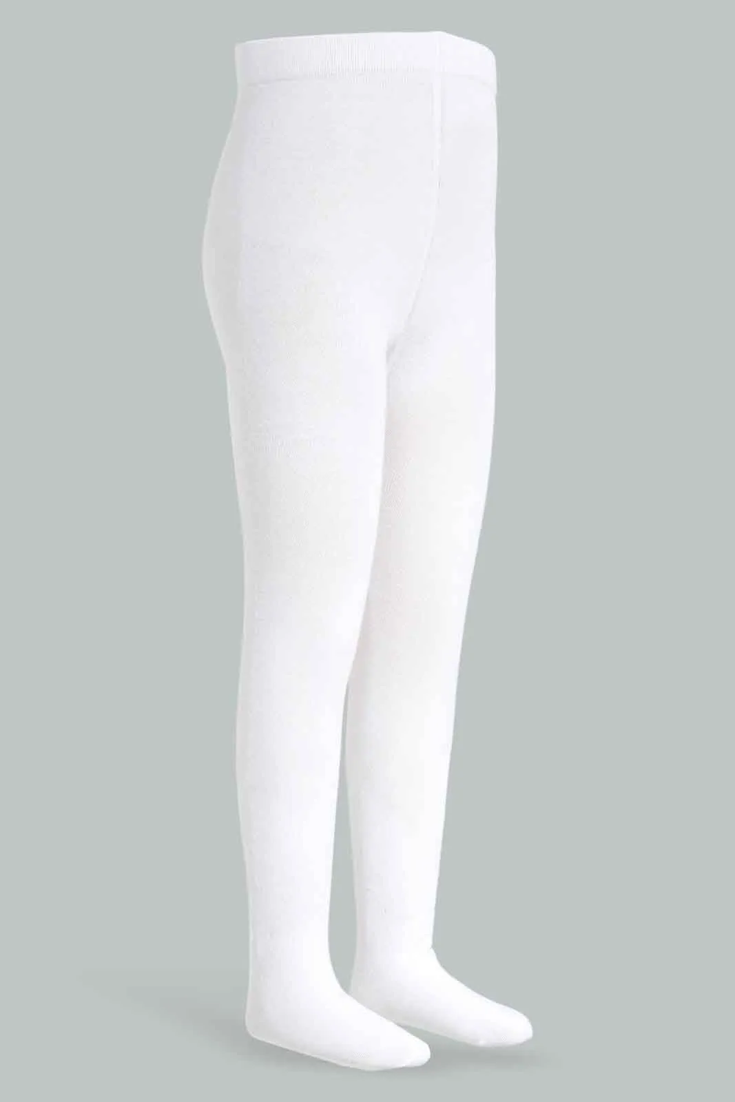 Girls White Jacquard Tights For (Pack Of 2)