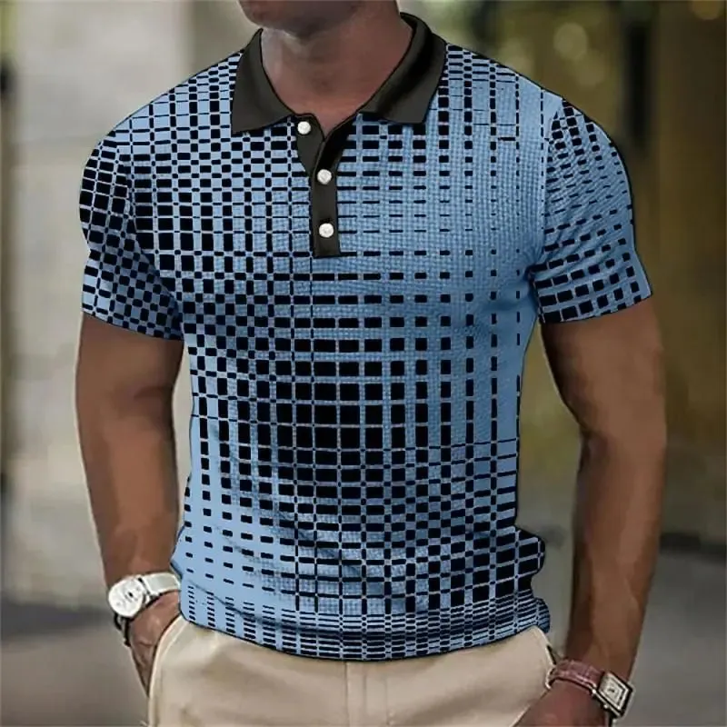 golf shirt fashion 3D T-shirt  POLO shirt casual short sleeve summer street clothing men's clothing European measurement