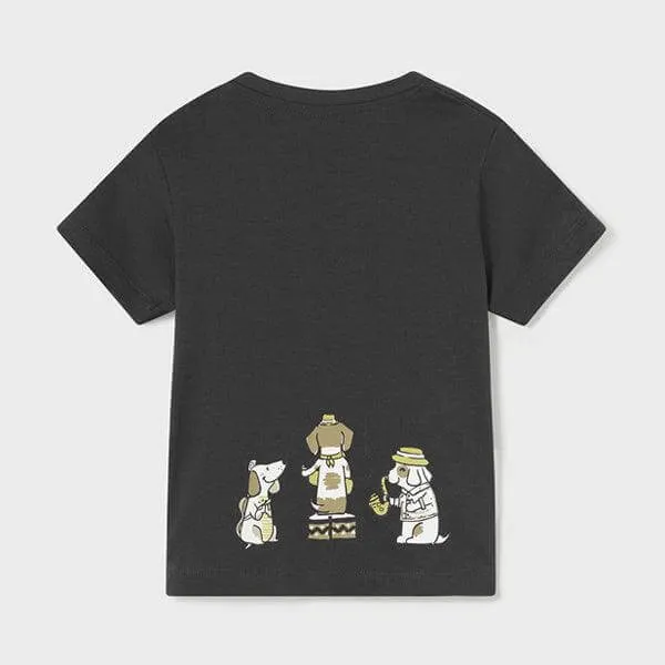 GRAPHIC BLACK SHORT SLEEVE T-SHIRT FOR BABY BOYS