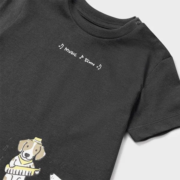 GRAPHIC BLACK SHORT SLEEVE T-SHIRT FOR BABY BOYS