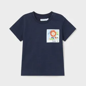 GRAPHIC NAVY BLUE PRINT T-SHIRT FOR BABY BOYS