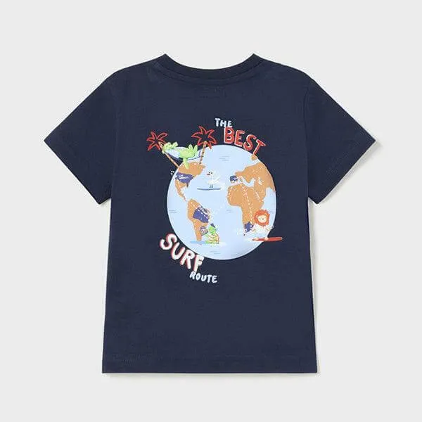 GRAPHIC NAVY BLUE PRINT T-SHIRT FOR BABY BOYS