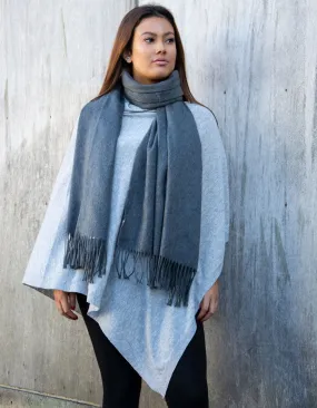 Grey Poncho Cashmere Mix