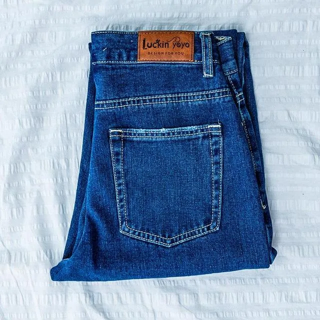 Harem High Waist Blue Straight Jean