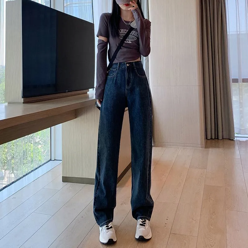 High-Waisted Cropped & Regular & Long Straight Leg Jeans