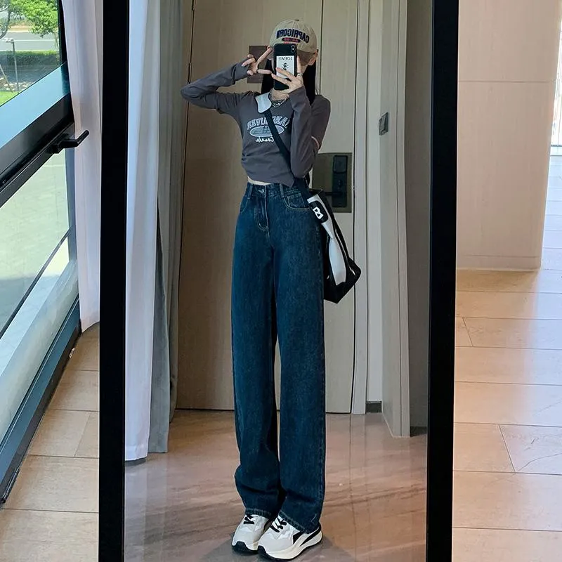 High-Waisted Cropped & Regular & Long Straight Leg Jeans