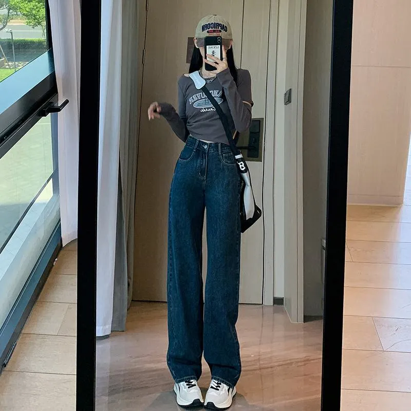 High-Waisted Cropped & Regular & Long Straight Leg Jeans