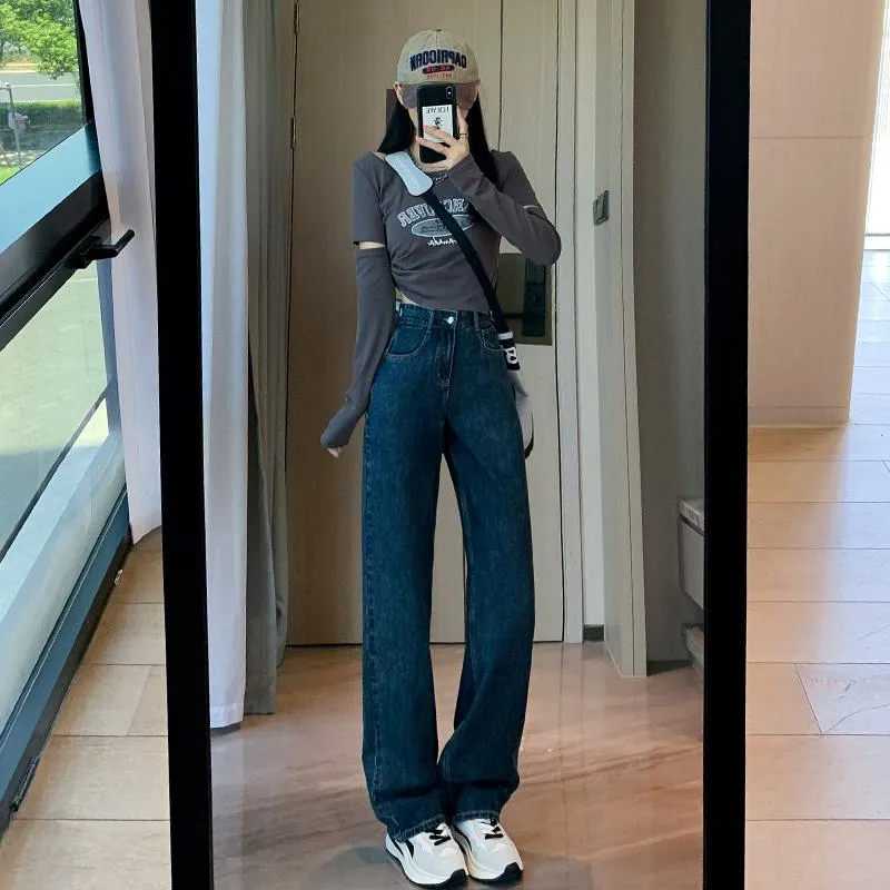 High-Waisted Cropped & Regular & Long Straight Leg Jeans