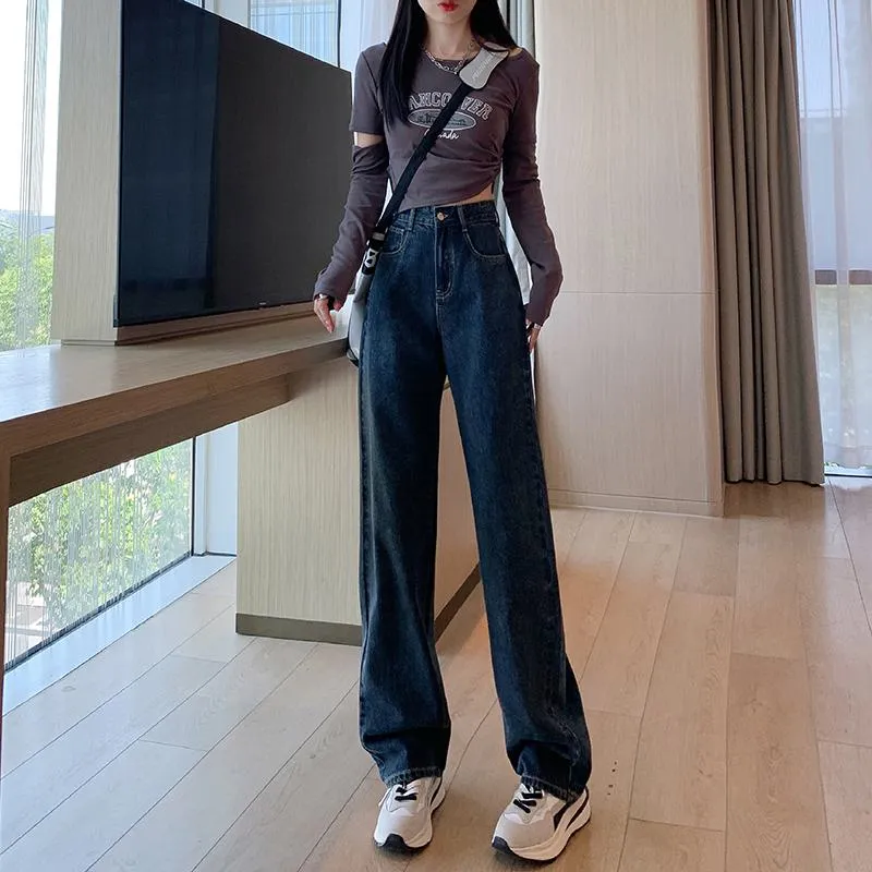 High-Waisted Cropped & Regular & Long Straight Leg Jeans