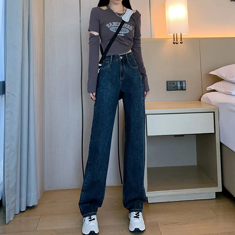 High-Waisted Cropped & Regular & Long Straight Leg Jeans