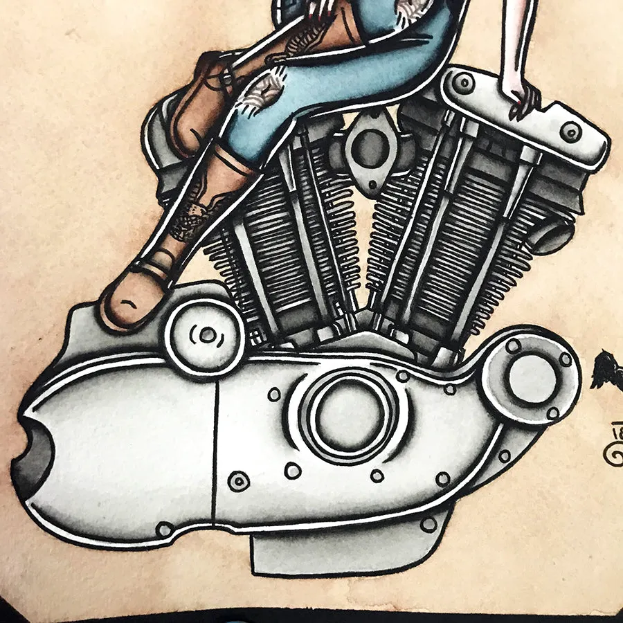 Ironhead Engine Pinup Print