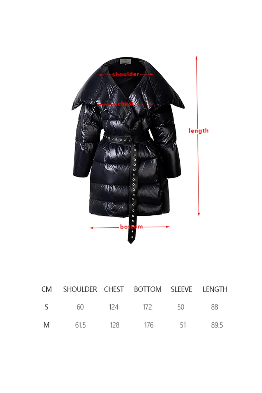 Irregular large lapel personality bread down jacket