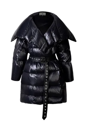 Irregular large lapel personality bread down jacket