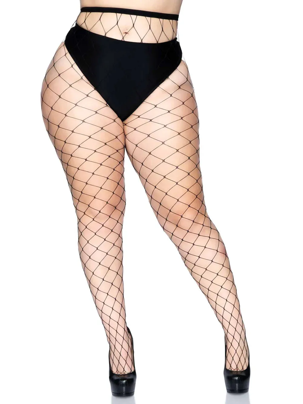 Isla Plus Size Fence Net Tights