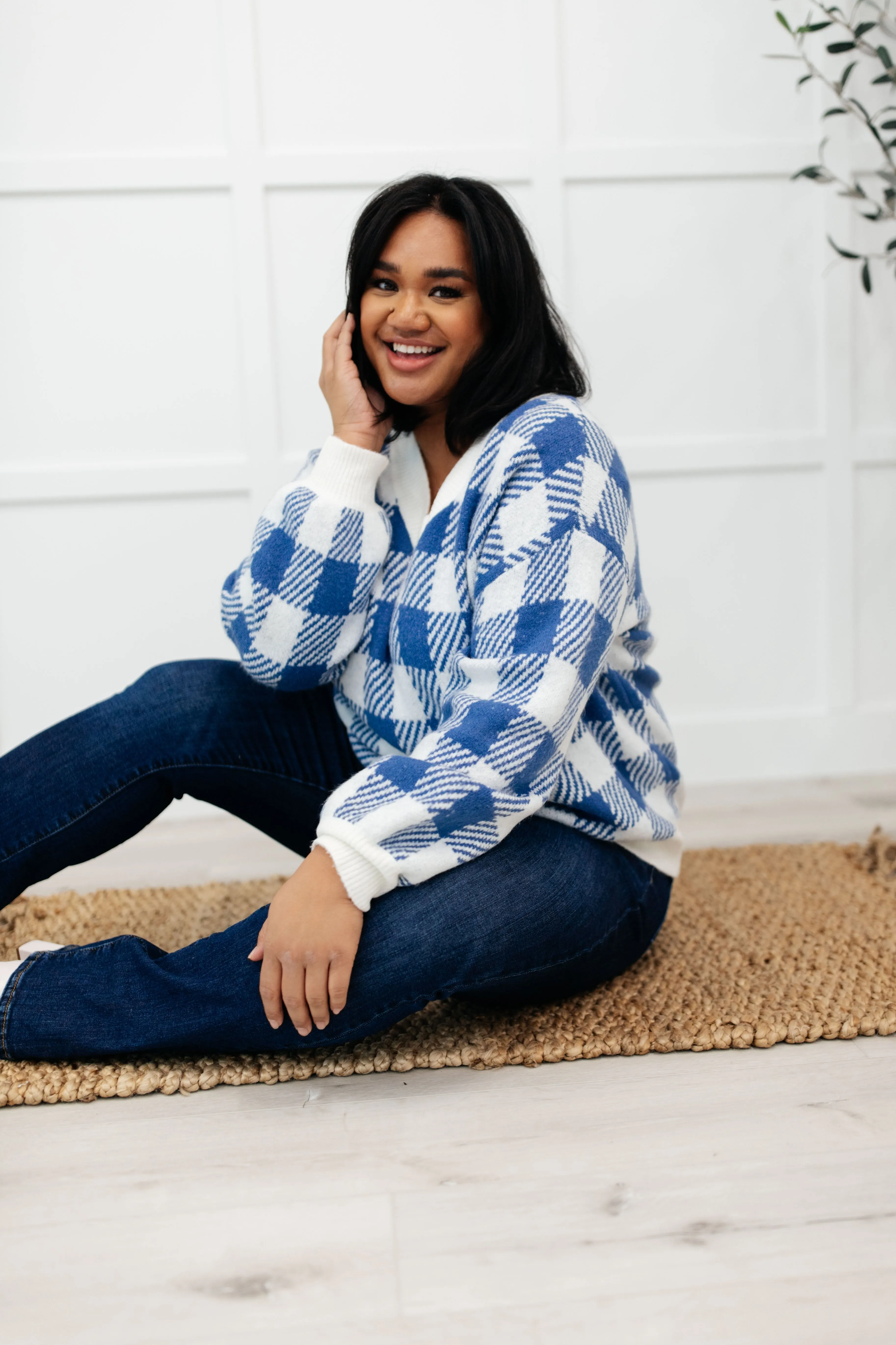 It's Picnic Day Sweater in Blue