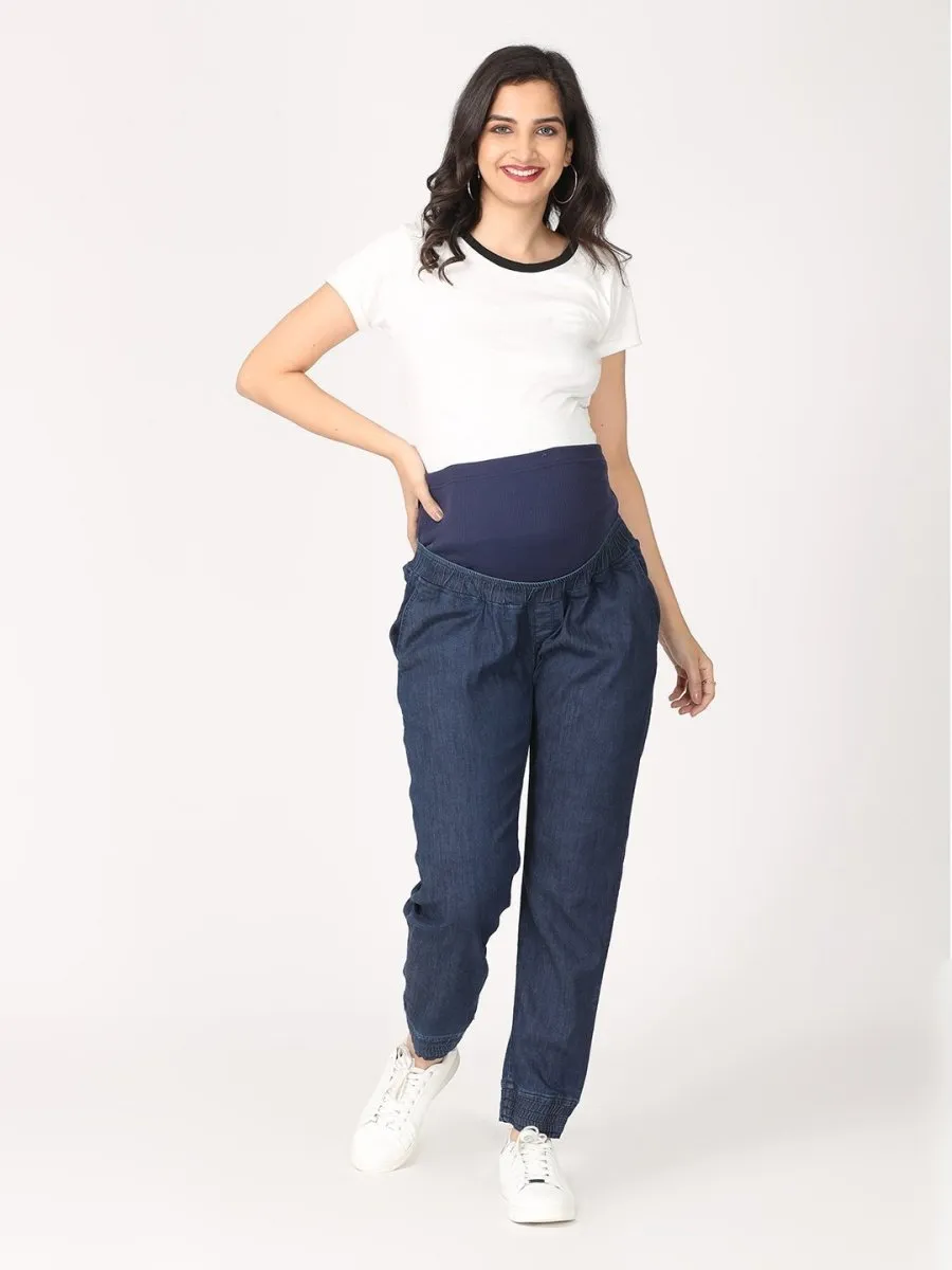 Jogger Style Maternity Denims with Belly Support