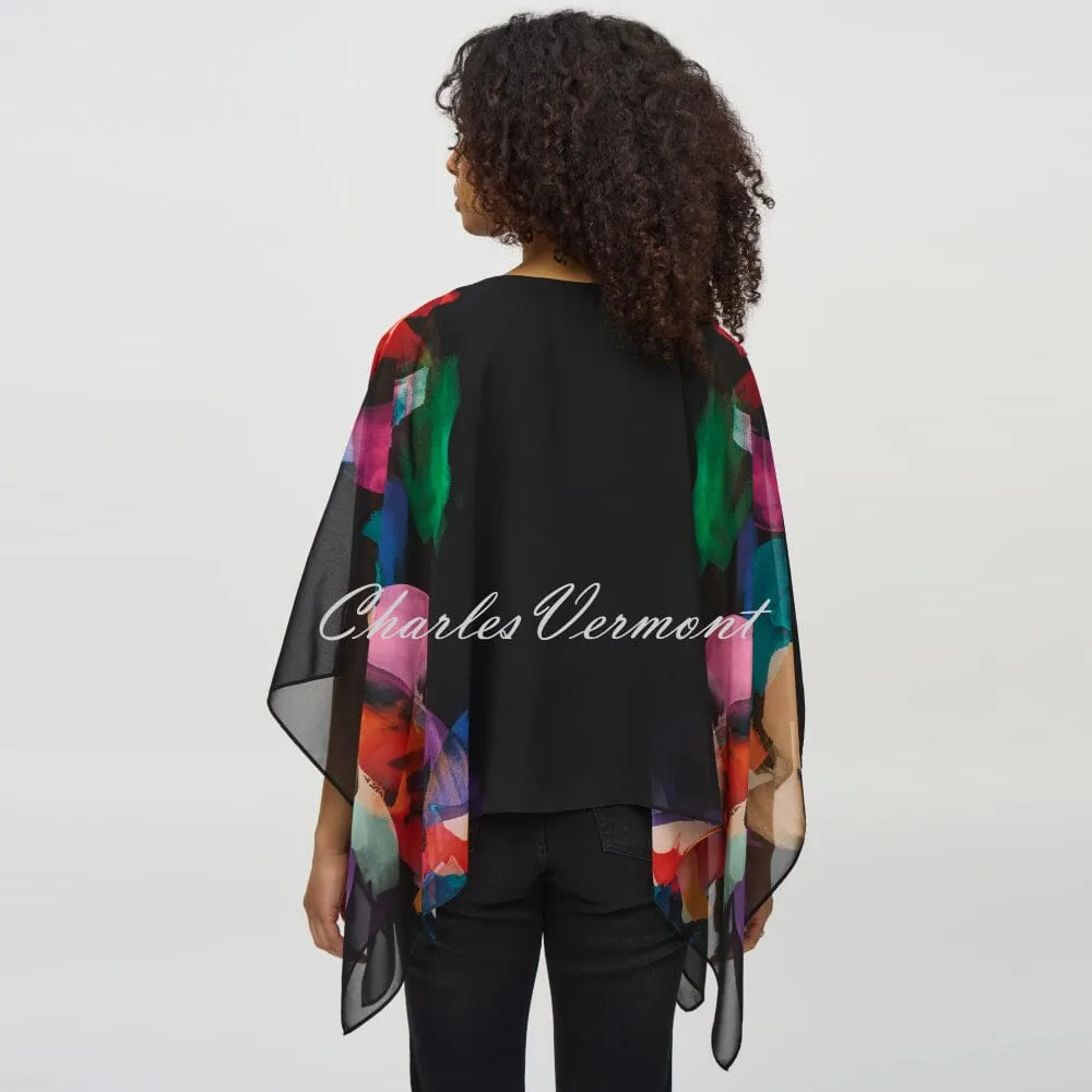 Joseph Ribkoff Chiffon Abstract Print Poncho Top - Style 244174