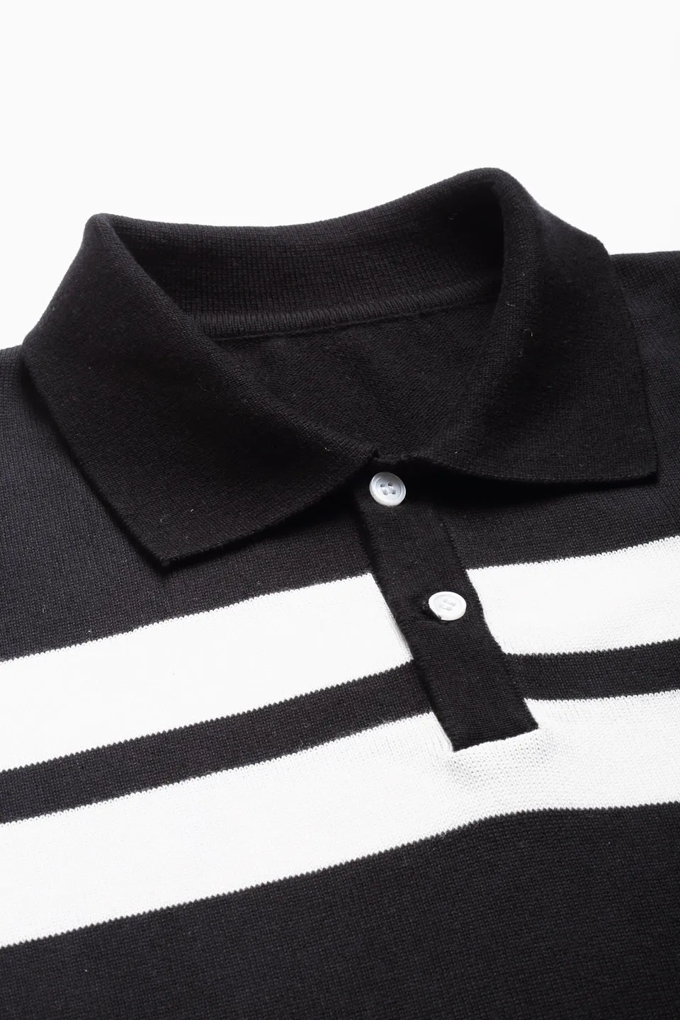 JUMP USA Men Black & White Polo Collar Pure Cotton T-Shirt