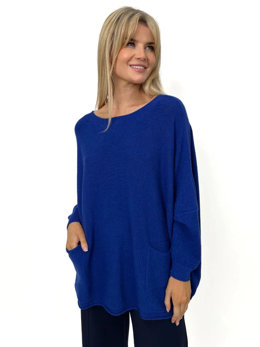 Kate And Pippa Roma Oversized Knit Black or Royal Blue