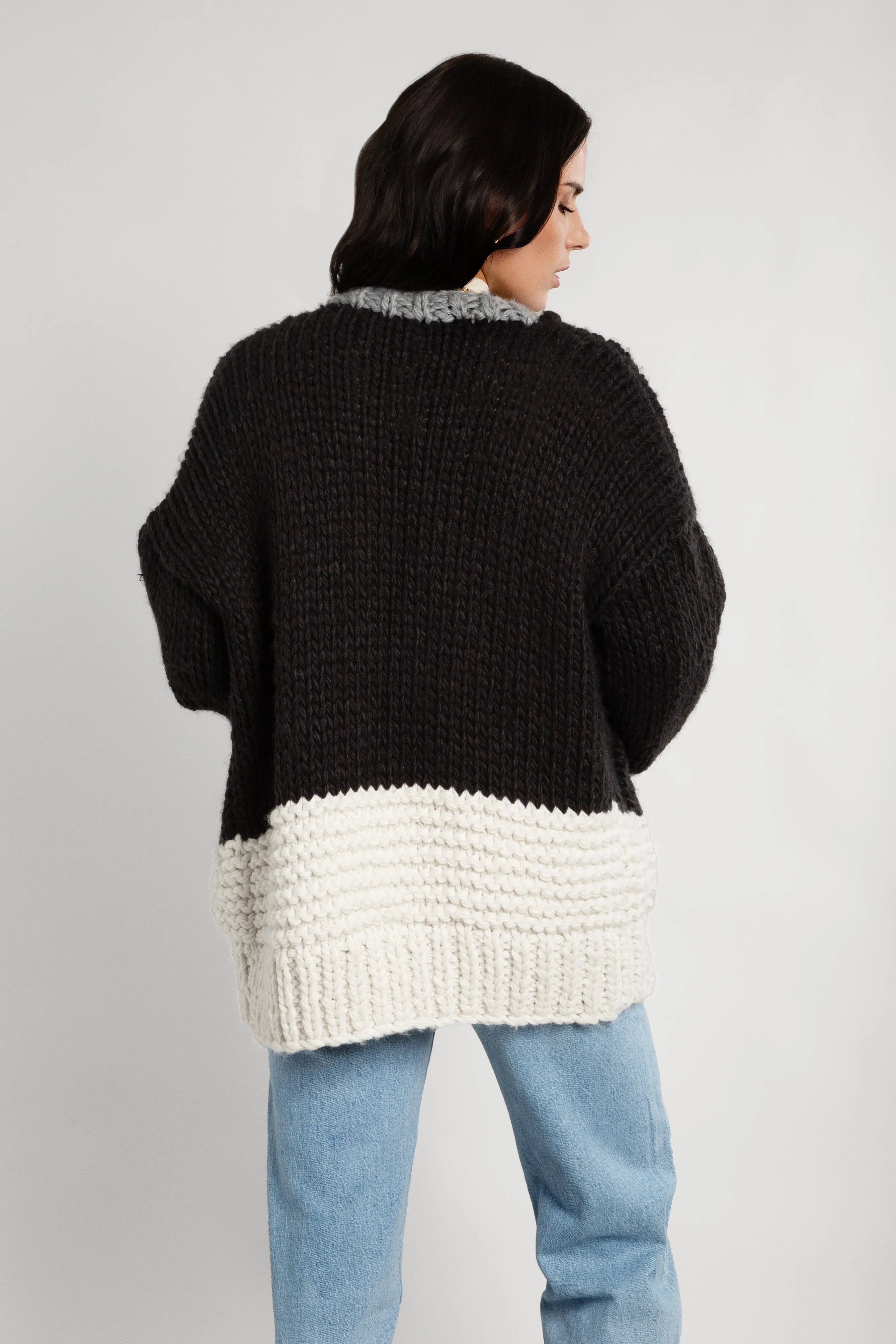 Knit Oversized Sweater Two Tone