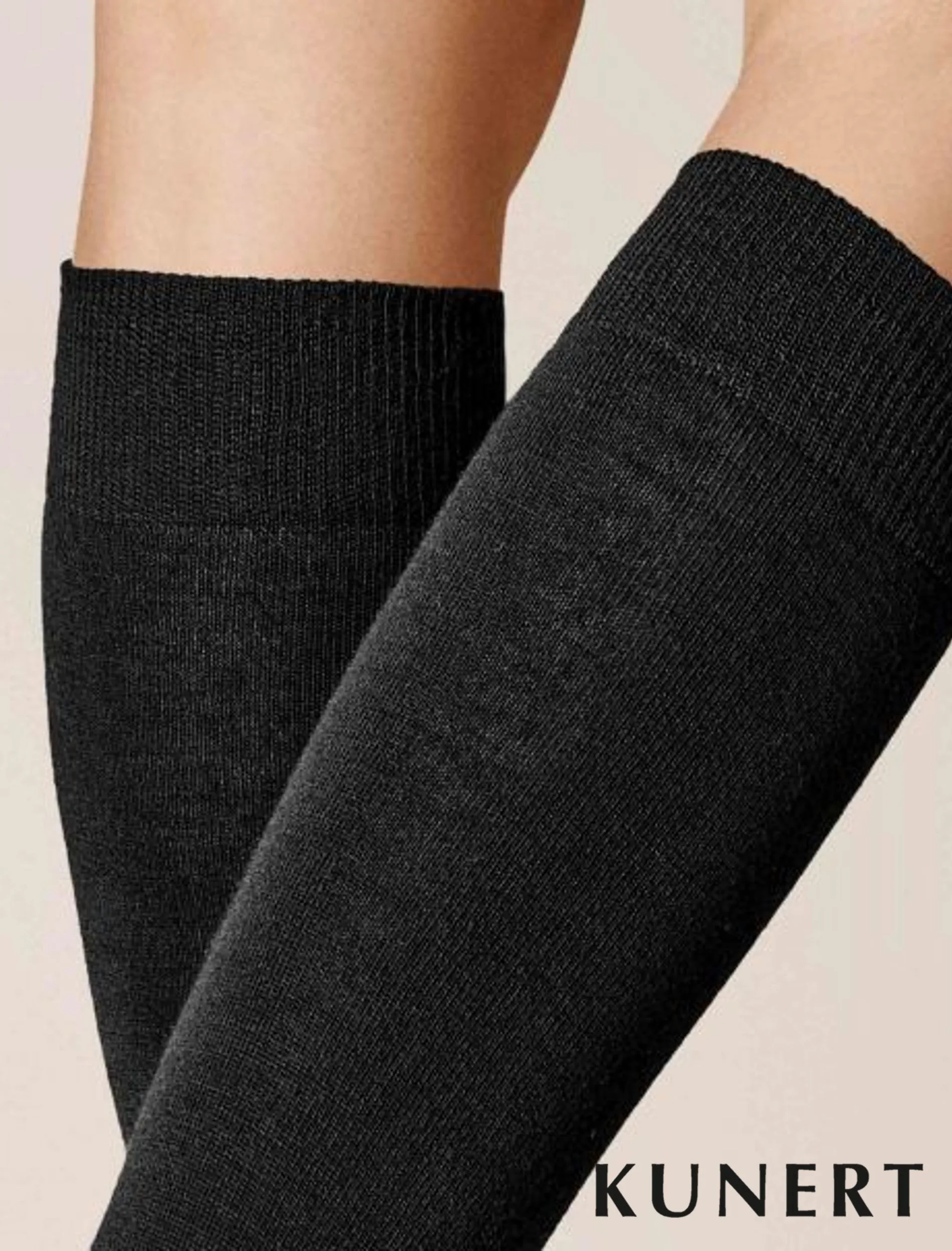 Kunert Soft Wool Care Black Knee High Socks 263400