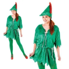 Ladies Elf Costume Santas Helper Christmas Robin Hood Xmas Fancy Dress Adults