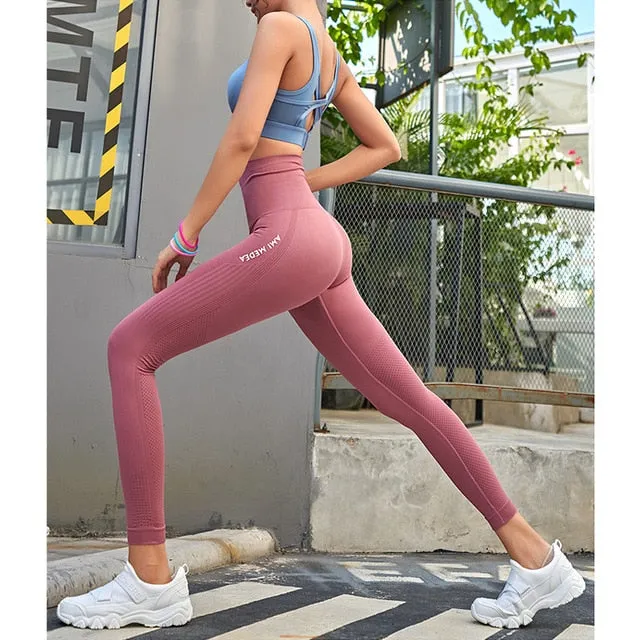 Ladies Pants Push-Up Gym Tights Sexy Tummy Control Sport Yoga Pants High Waist Legging Fitness Running Capri pants