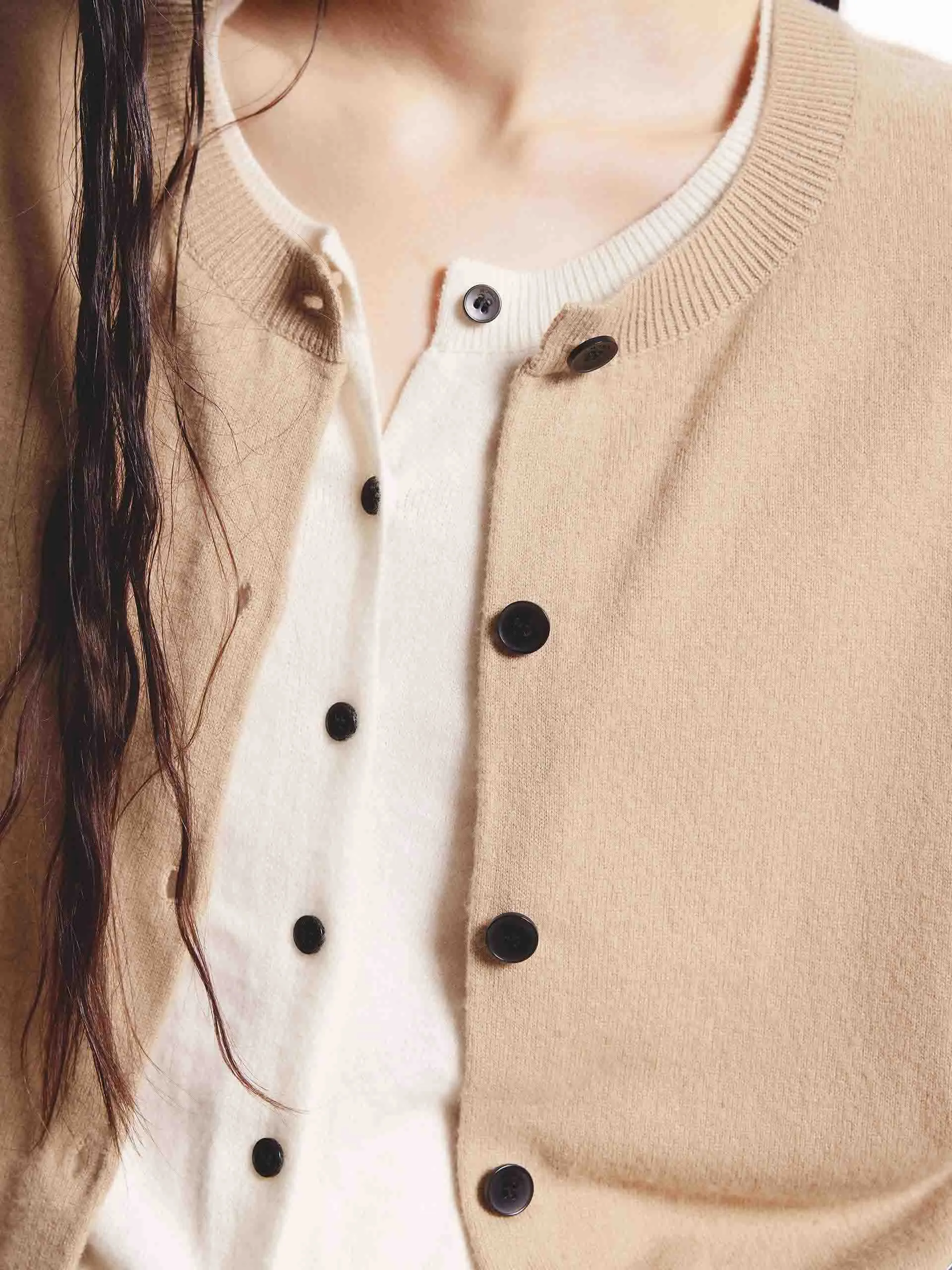 Layered Detail Wool Cardigan