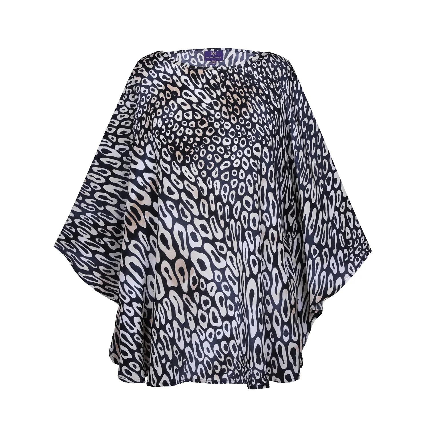 Leopardo Italian Silk Crepe Poncho